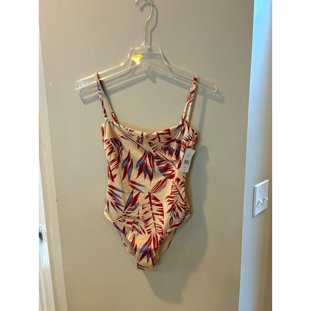 New Onia Tan Multi Tropical Palm Leaf One Piece Swimsuit XS WS041-01